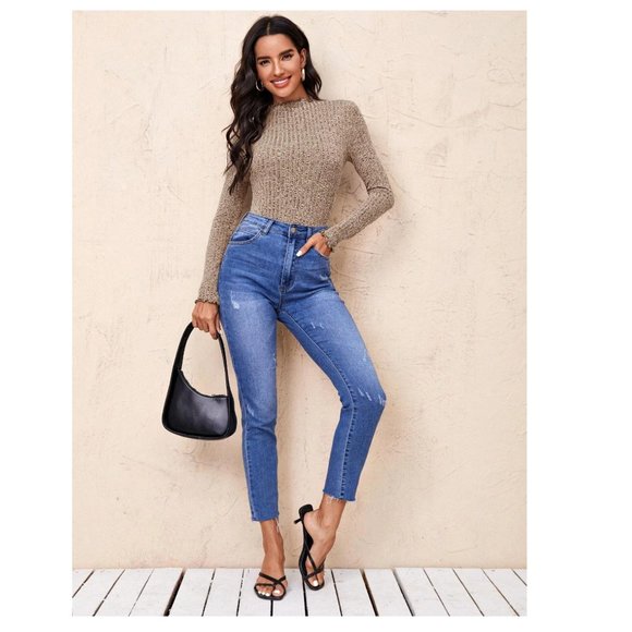 SHEIN | Unity Lettuce Trim Rib-knit Bodysuit (Size S) - Picture 7 of 7